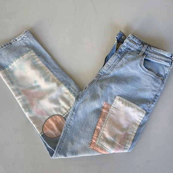 Patchwork Jeans 27 High Rise Light Wash Anthropologie - Picture 4 of 8
